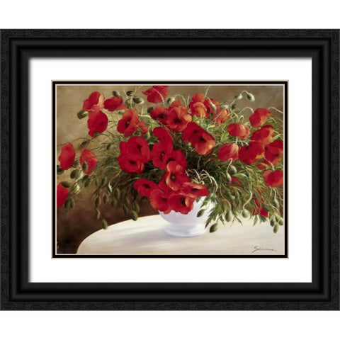 A lovely bouquet Black Ornate Wood Framed Art Print with Double Matting by Scholnhammer, Heinz