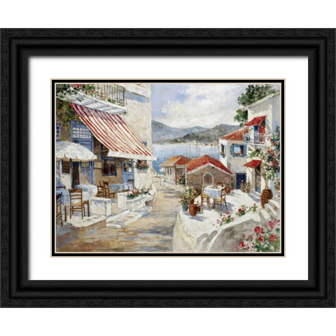 To the promenade Black Ornate Wood Framed Art Print with Double Matting by Bosman, Johan