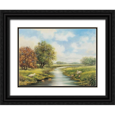 A natural harmony Black Ornate Wood Framed Art Print with Double Matting by de Jong, Johan