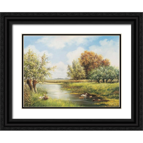 A natural peace Black Ornate Wood Framed Art Print with Double Matting by de Jong, Johan