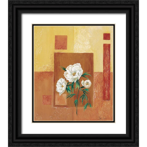 A patchwork rose II Black Ornate Wood Framed Art Print with Double Matting by Bonet, Julia