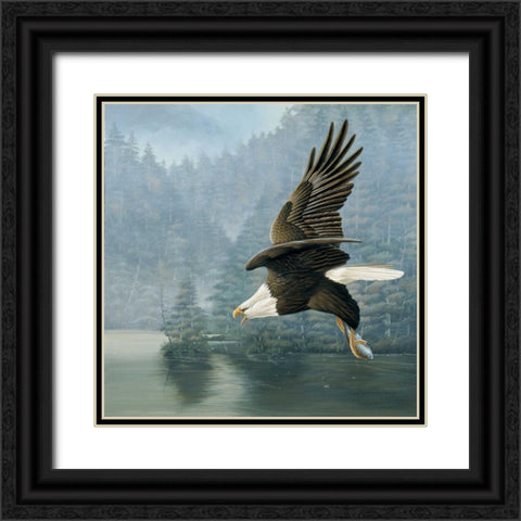 Flying eagle Black Ornate Wood Framed Art Print with Double Matting by Weenink, Jan
