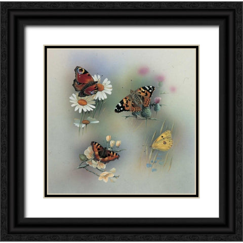 Butterfly composition Black Ornate Wood Framed Art Print with Double Matting by Weenink, Jan