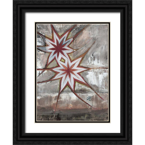 Star II Black Ornate Wood Framed Art Print with Double Matting by Peters, Kristel