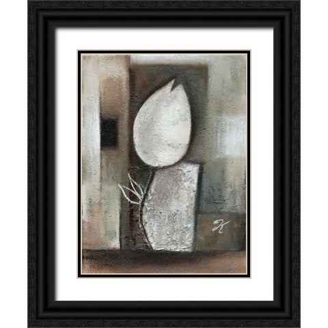 Tulipo brown I Black Ornate Wood Framed Art Print with Double Matting by Peters, Kristel