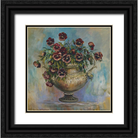 Red pansies delight Black Ornate Wood Framed Art Print with Double Matting by Schottler, Katharina