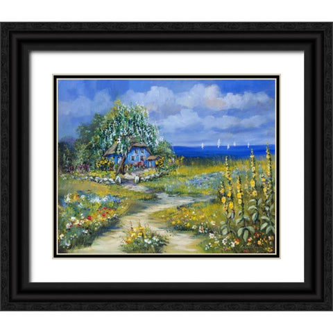 Sailing in the Summer Black Ornate Wood Framed Art Print with Double Matting by Schottler, Katharina