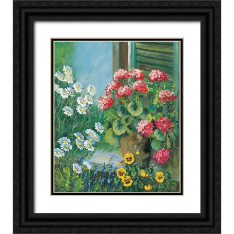 Flowers at your window Black Ornate Wood Framed Art Print with Double Matting by Schottler, Katharina