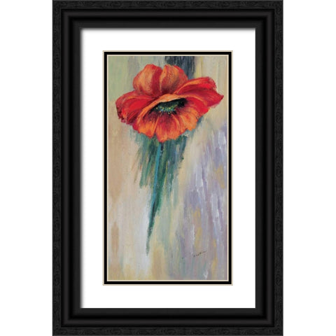 Red poppy I Black Ornate Wood Framed Art Print with Double Matting by Schottler, Katharina