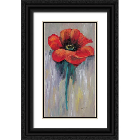 Red poppy II Black Ornate Wood Framed Art Print with Double Matting by Schottler, Katharina