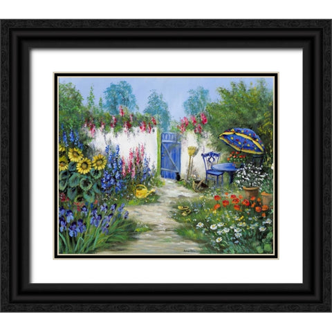 Sparkling backyard Black Ornate Wood Framed Art Print with Double Matting by Schottler, Katharina