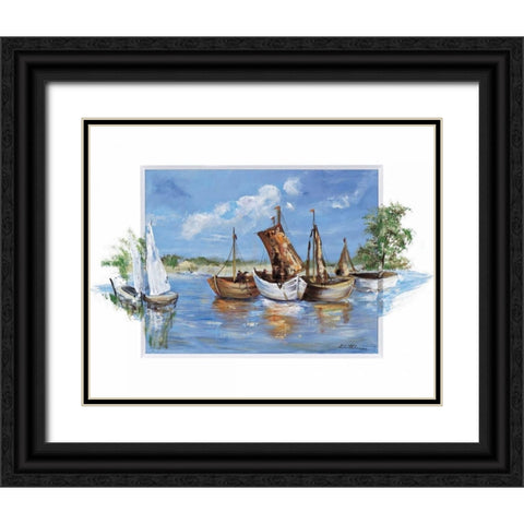 Peaceful scene Black Ornate Wood Framed Art Print with Double Matting by Schottler, Katharina