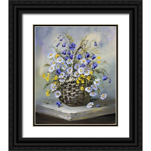 Colourful basket Black Ornate Wood Framed Art Print with Double Matting by Schottler, Katharina