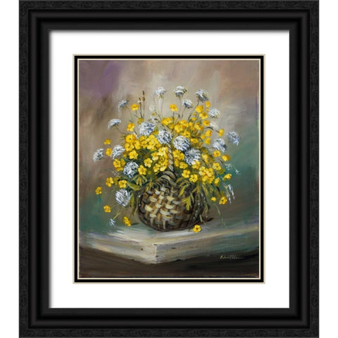 Basket in yellow Black Ornate Wood Framed Art Print with Double Matting by Schottler, Katharina