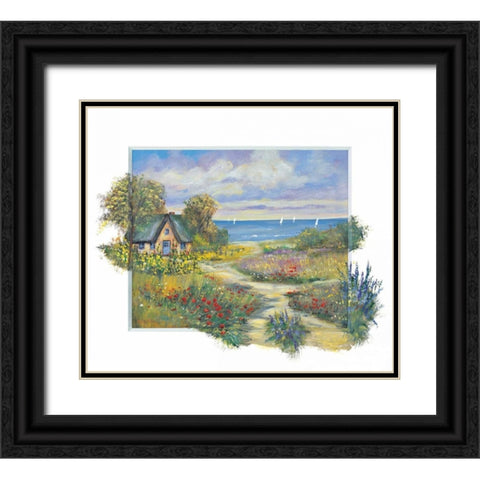 As it used to be Black Ornate Wood Framed Art Print with Double Matting by Schottler, Katharina