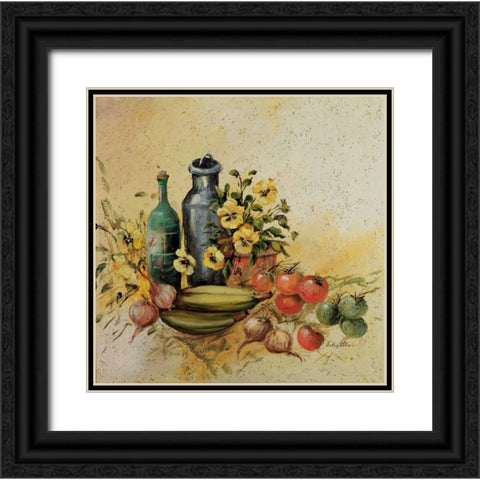 Mediterranean comp. I Black Ornate Wood Framed Art Print with Double Matting by Schottler, Katharina
