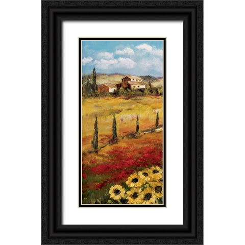 Italy Sunflower I Black Ornate Wood Framed Art Print with Double Matting by Schottler, Katharina