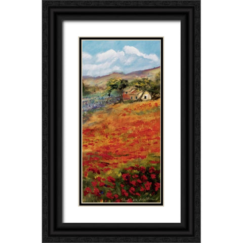 Italy red field Black Ornate Wood Framed Art Print with Double Matting by Schottler, Katharina