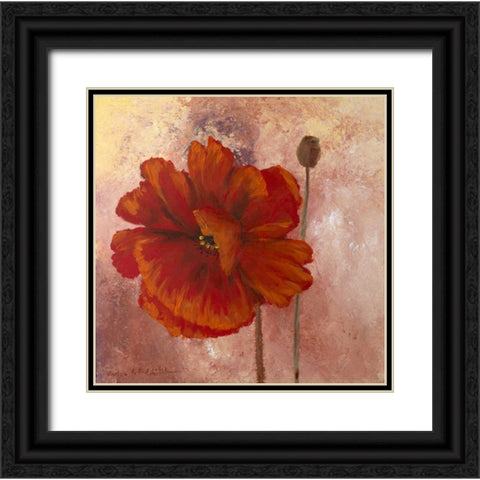 Red open  Black Ornate Wood Framed Art Print with Double Matting by Schottler, Katharina