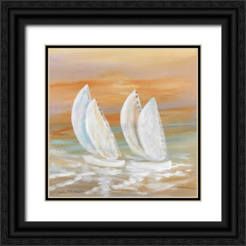 Sailing II Black Ornate Wood Framed Art Print with Double Matting by Schottler, Katharina