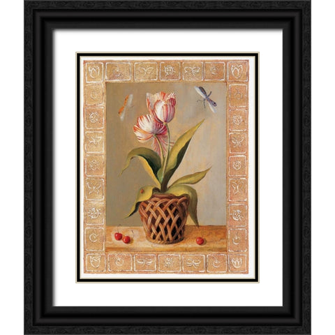 La Tulipe Black Ornate Wood Framed Art Print with Double Matting by du Ciel, Milieu