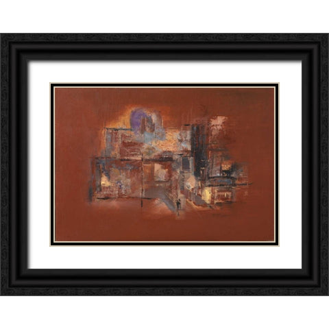 Brown up Black Ornate Wood Framed Art Print with Double Matting by van Engelshoven, Marie T