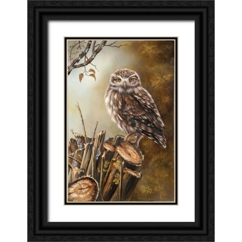Sleeping bird Black Ornate Wood Framed Art Print with Double Matting by Schutte, Michel
