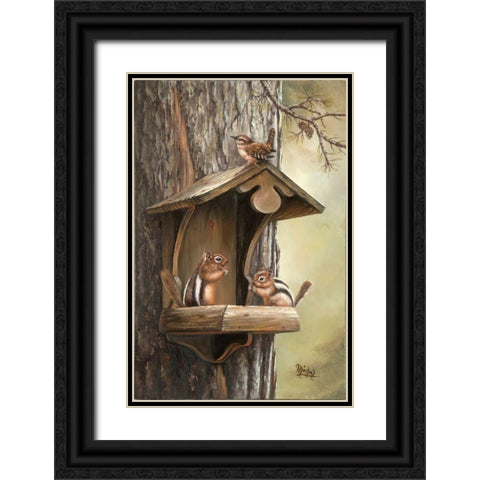 At Home Black Ornate Wood Framed Art Print with Double Matting by Schutte, Michel