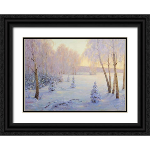 Winter I Black Ornate Wood Framed Art Print with Double Matting by Arndt, Nicolaj
