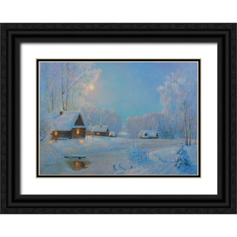 Winter II Black Ornate Wood Framed Art Print with Double Matting by Arndt, Nicolaj