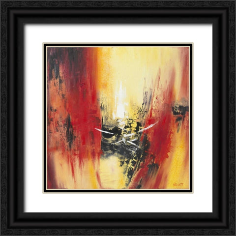 Orange Red II Black Ornate Wood Framed Art Print with Double Matting by Geurts, Nelly