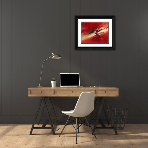 Abstraction II Black Ornate Wood Framed Art Print with Double Matting by Geurts, Nelly