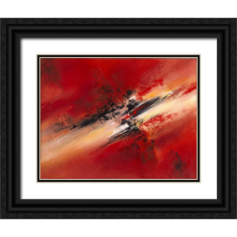 Abstraction II Black Ornate Wood Framed Art Print with Double Matting by Geurts, Nelly