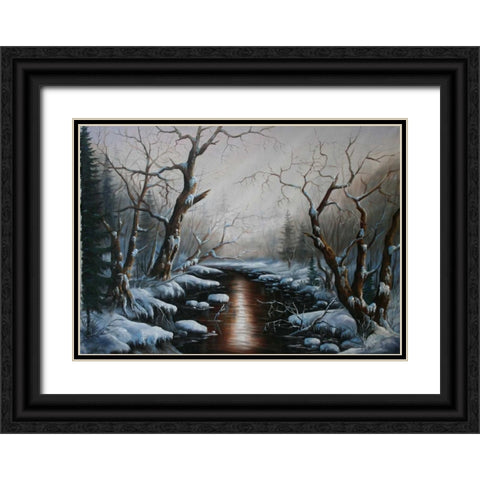 Ozidani Vesnie Black Ornate Wood Framed Art Print with Double Matting by Vlagyislav, Najgyonov