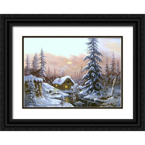 Nochy Rozdestva Black Ornate Wood Framed Art Print with Double Matting by Vlagyislav, Najgyonov