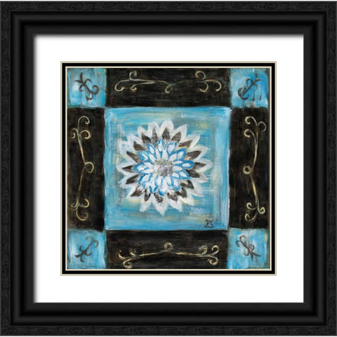 Retro Blue I Black Ornate Wood Framed Art Print with Double Matting by van Aanholt, Pascalle
