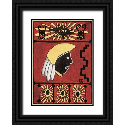 Etnica I Black Ornate Wood Framed Art Print with Double Matting by van Aanholt, Pascalle