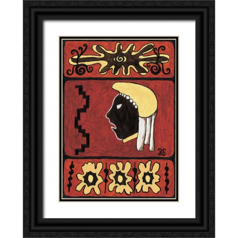 Etnica II Black Ornate Wood Framed Art Print with Double Matting by van Aanholt, Pascalle