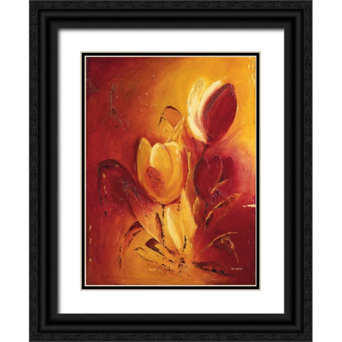 Blooming Tulips bouquet I Black Ornate Wood Framed Art Print with Double Matting by Pelzer-Janssen, Ine