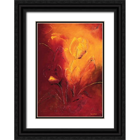 Blooming Tulips bouquet III Black Ornate Wood Framed Art Print with Double Matting by Pelzer-Janssen, Ine