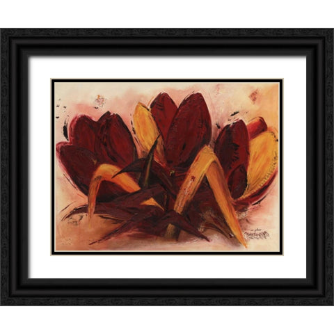 Abstract Tulip I Black Ornate Wood Framed Art Print with Double Matting by Pelzer-Janssen, Ine