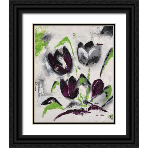 Abstract Tulip II Black Ornate Wood Framed Art Print with Double Matting by Pelzer-Janssen, Ine