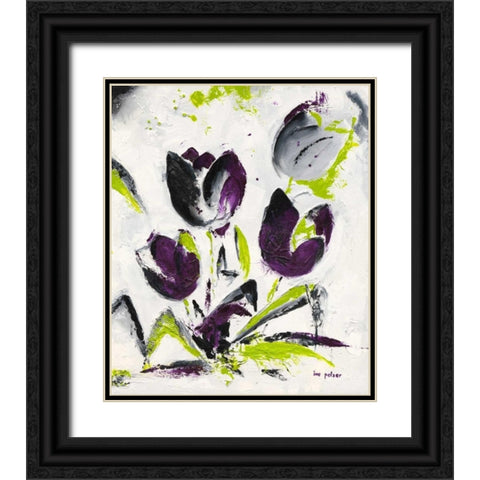 Abstract Tulip III Black Ornate Wood Framed Art Print with Double Matting by Pelzer-Janssen, Ine