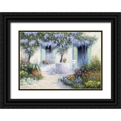 Somewhere some flowers Black Ornate Wood Framed Art Print with Double Matting by Motz, Peter