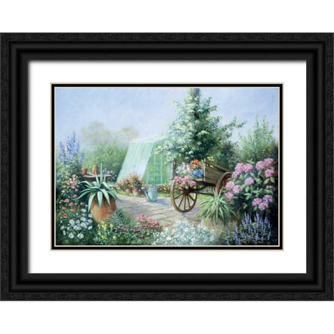 Peters place Black Ornate Wood Framed Art Print with Double Matting by Motz, Peter