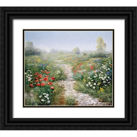 Poetry of nature Black Ornate Wood Framed Art Print with Double Matting by Motz, Peter