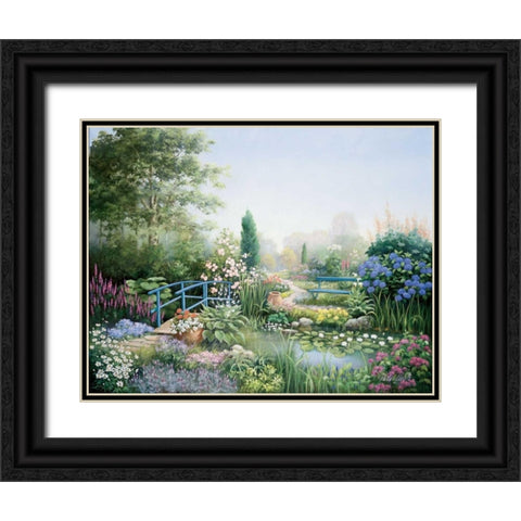 Bridge of love Black Ornate Wood Framed Art Print with Double Matting by Motz, Peter