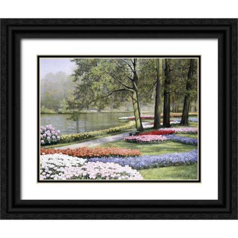 Floriade Black Ornate Wood Framed Art Print with Double Matting by Motz, Peter