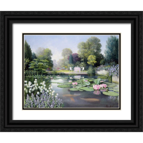 Flowering time Black Ornate Wood Framed Art Print with Double Matting by Motz, Peter