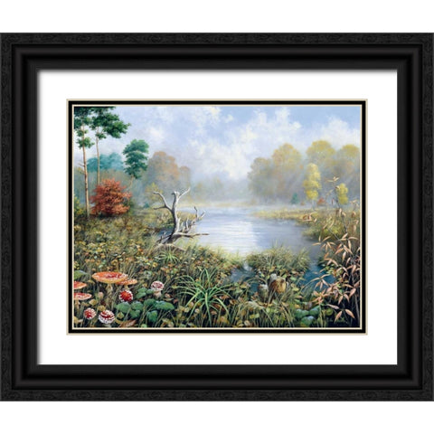 Autumn Black Ornate Wood Framed Art Print with Double Matting by Motz, Peter